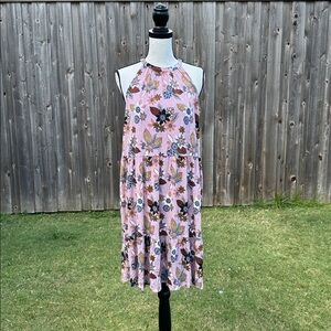 LOFT Tiered Halter Shift Dress EUC